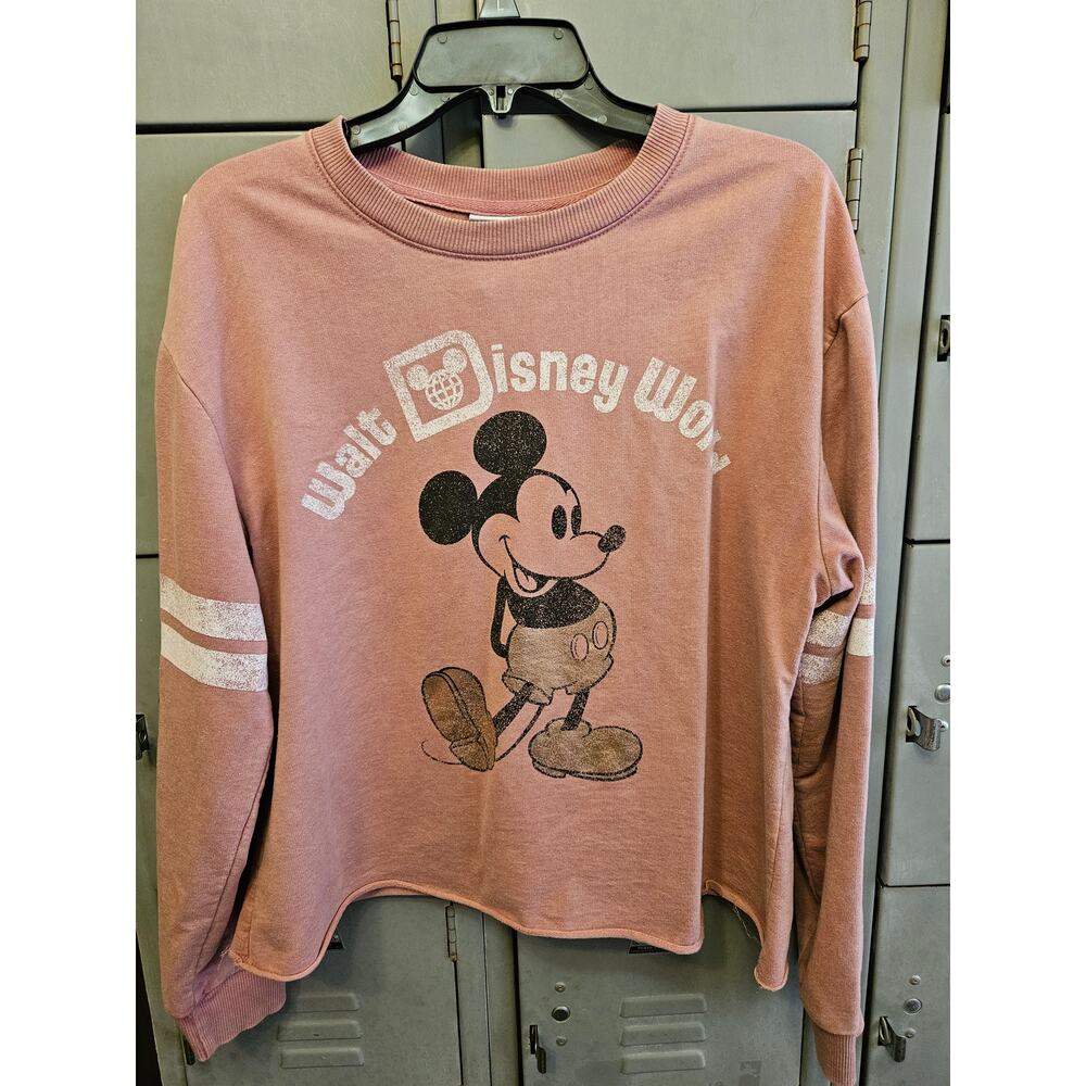 Disney Mickey Mouse Ladies Pullover Long Sleeve Top Size Large Walt Disney World